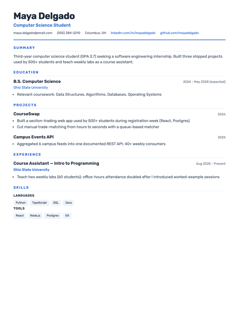 Classic resume template — ATS-friendly, free Word, PDF and Google Docs download