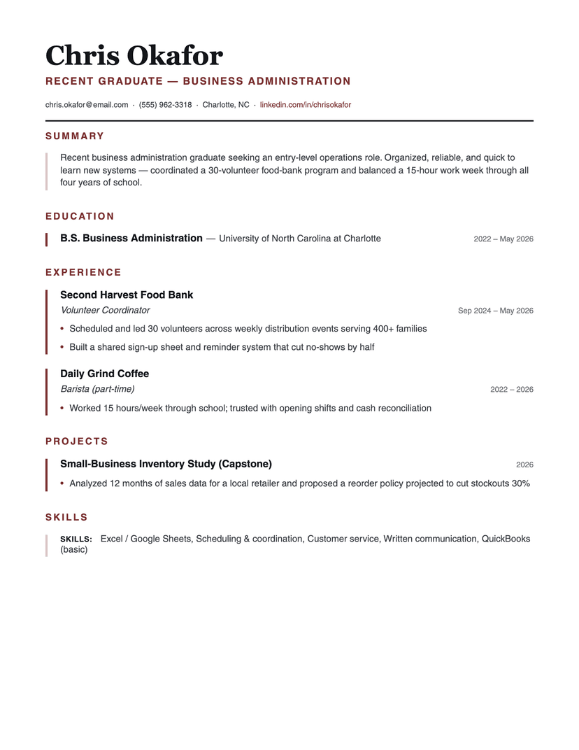 Left Rule resume template — ATS-friendly, free Word, PDF and Google Docs download