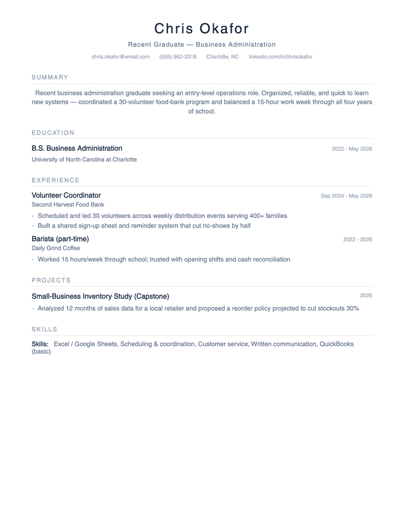 Minimalist resume template — ATS-friendly, free Word, PDF and Google Docs download